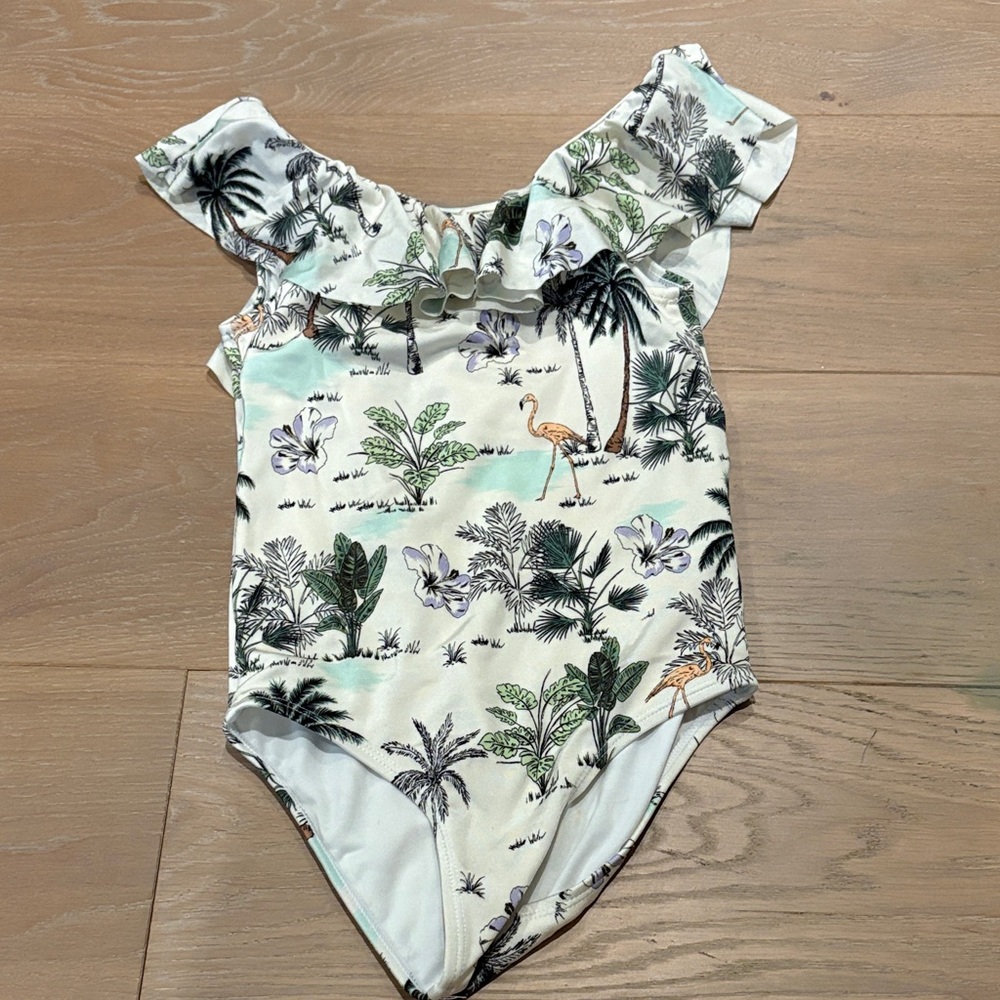 Janie and Jack Size 7 Tropical Print Kids Swimwear.